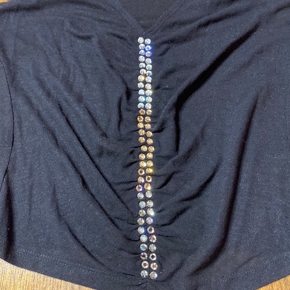 🌷 Bebe 🌷 Rhinestone Sheer Tank Top - Picture 3 of 5